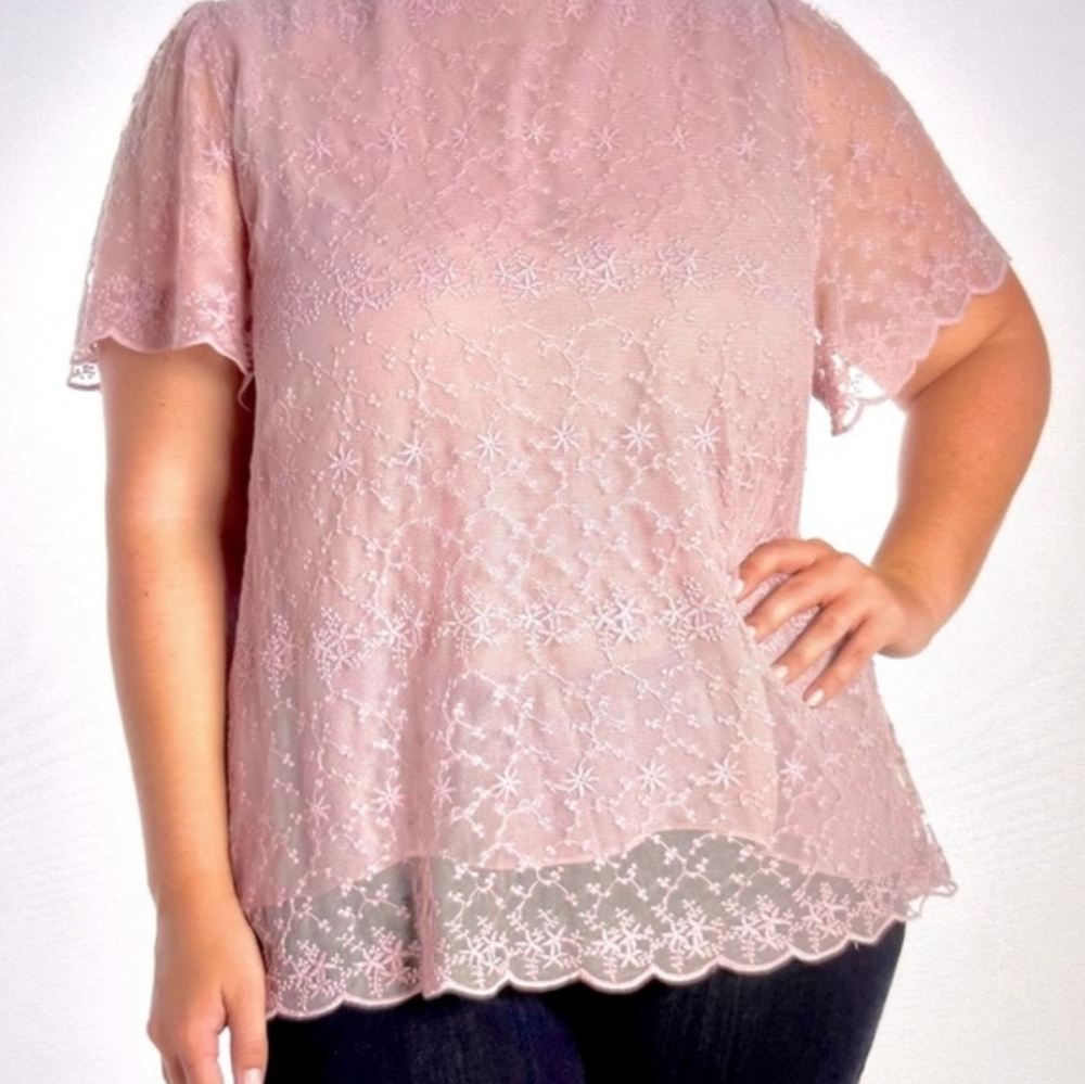 Everleigh Blush Lace Blouse
